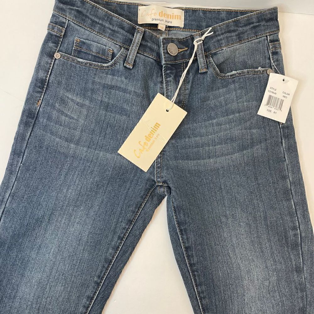 NEW! Cafe Denim| Medium Blue| Stretch|Skinny Leg| Size 1/2 - Picture 12 of 12